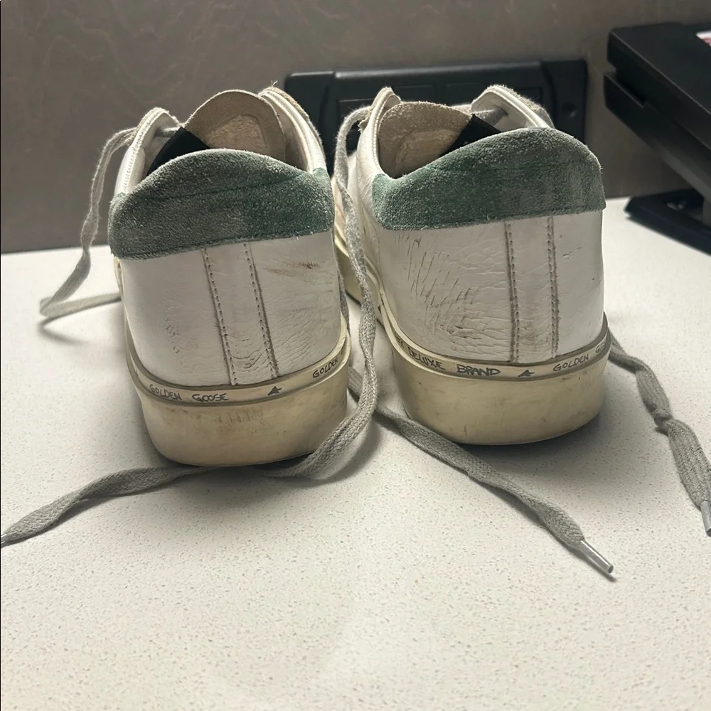 GOLDEN GOOSE Hi Star Sneakers In White/Anise Size 38 - Picture 6 of 7